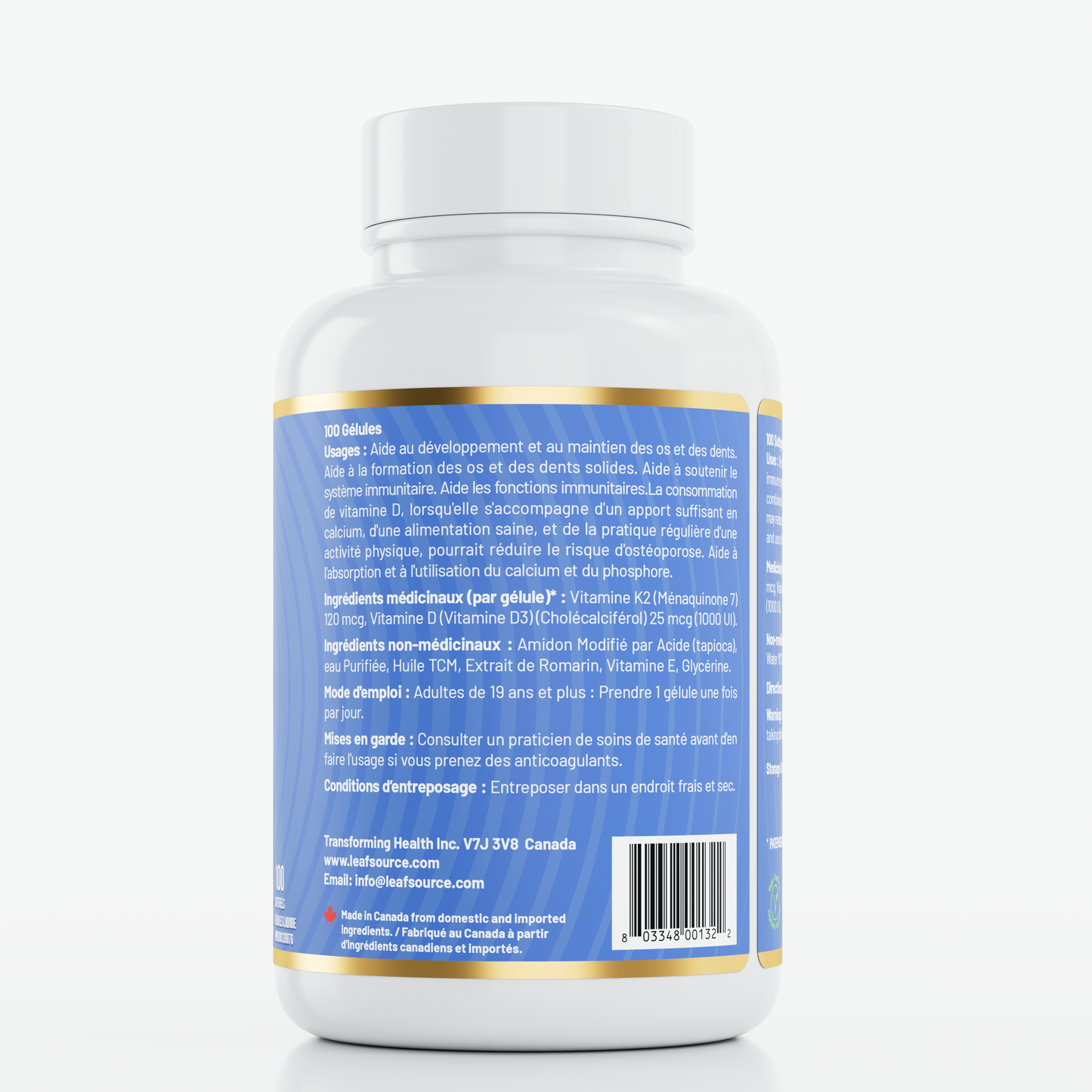 Real D3/K2, 100 vegan softgels - LeafSource
