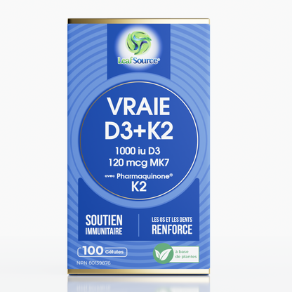 Real D3/K2, 100 vegan softgels - LeafSource