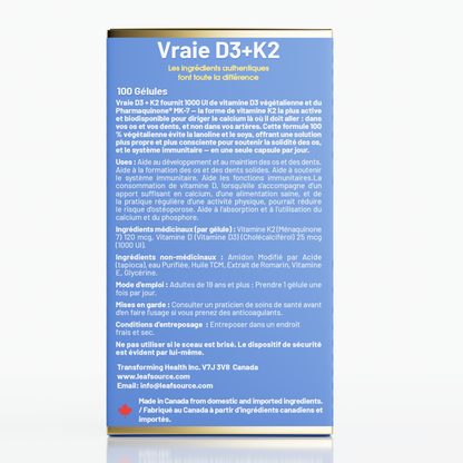 Real D3/K2, 100 vegan softgels - LeafSource