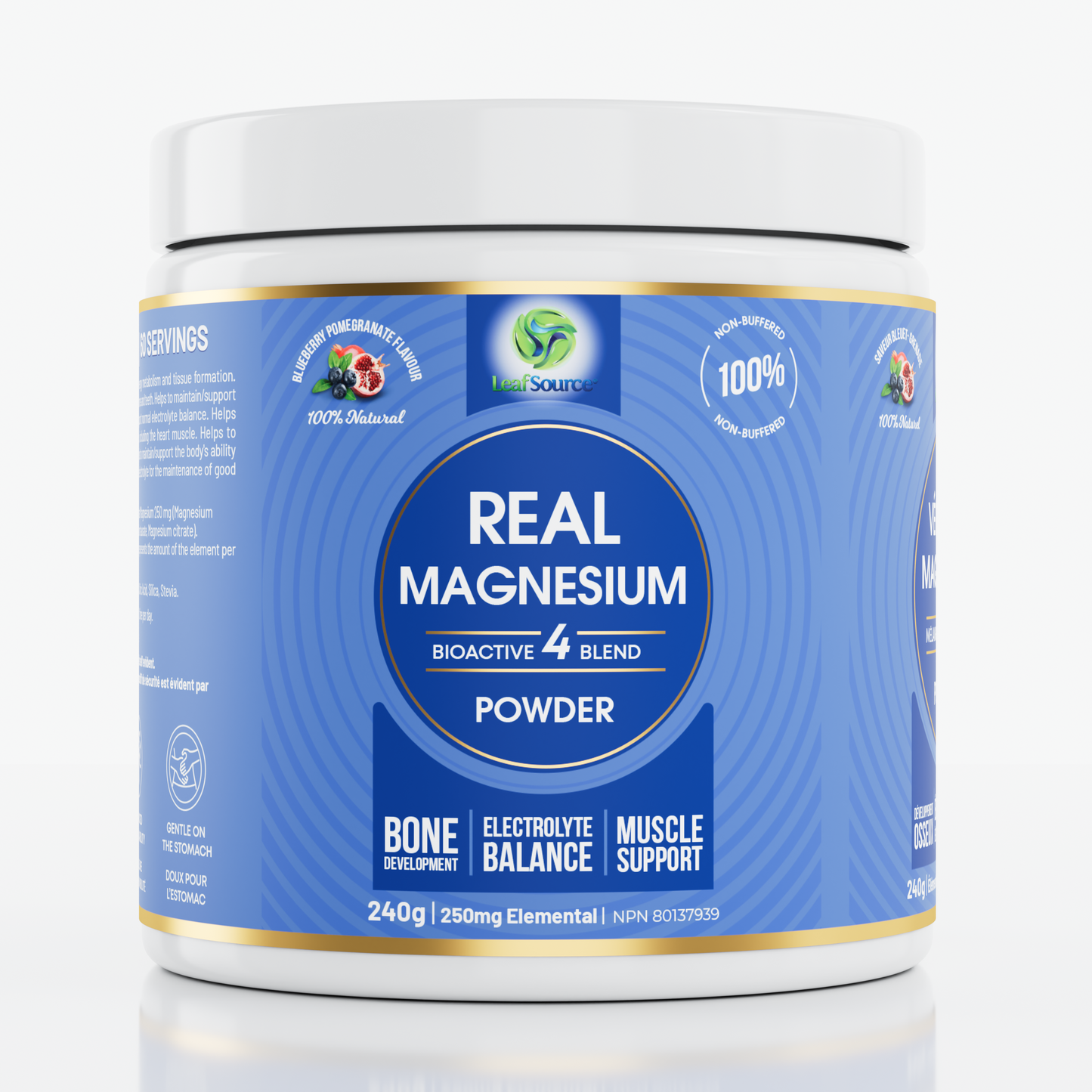 Real Magnesium Bio-Active 4 Blend, 240g - LeafSource