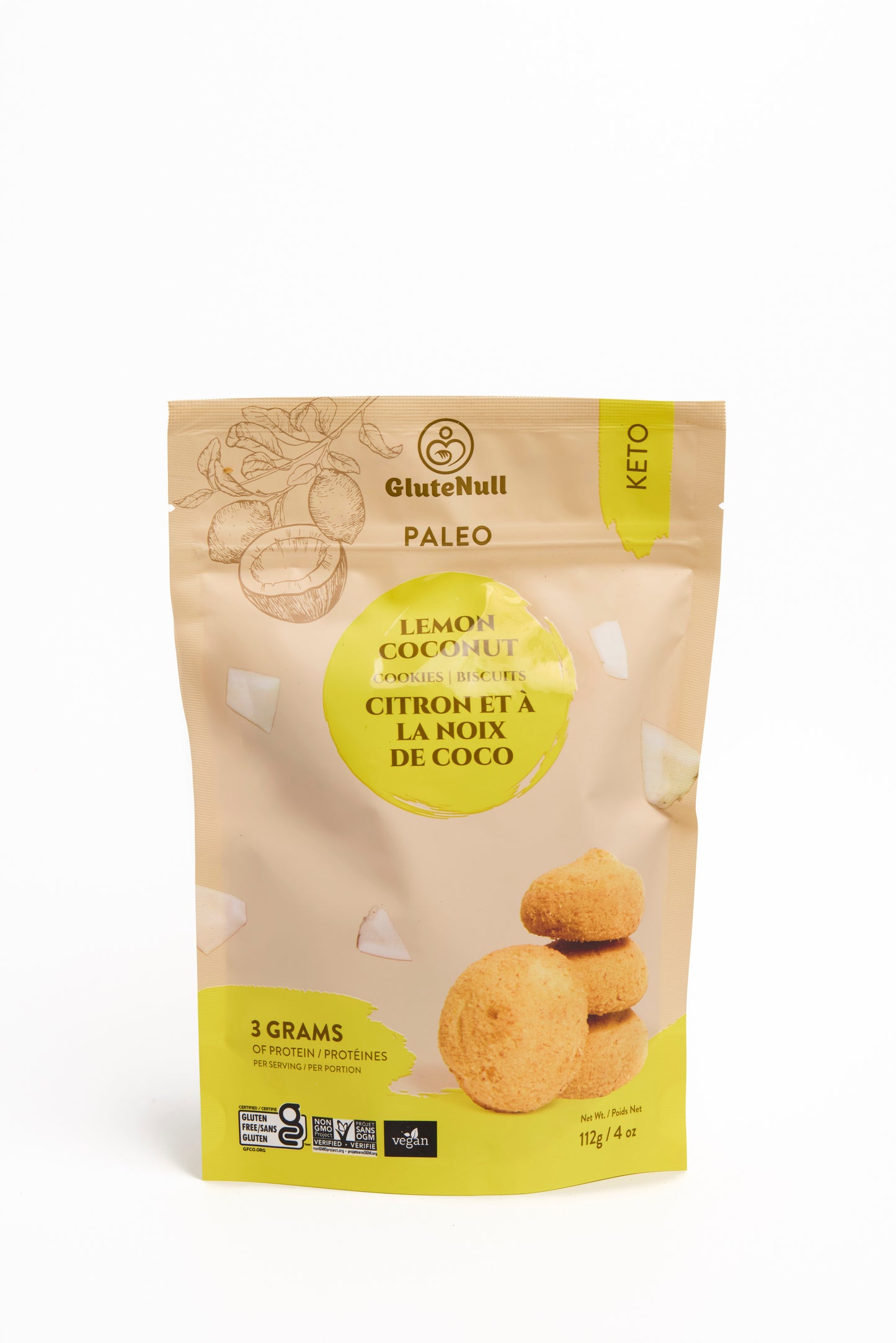Keto Lemon Coconut (Small),112g - Glutenull