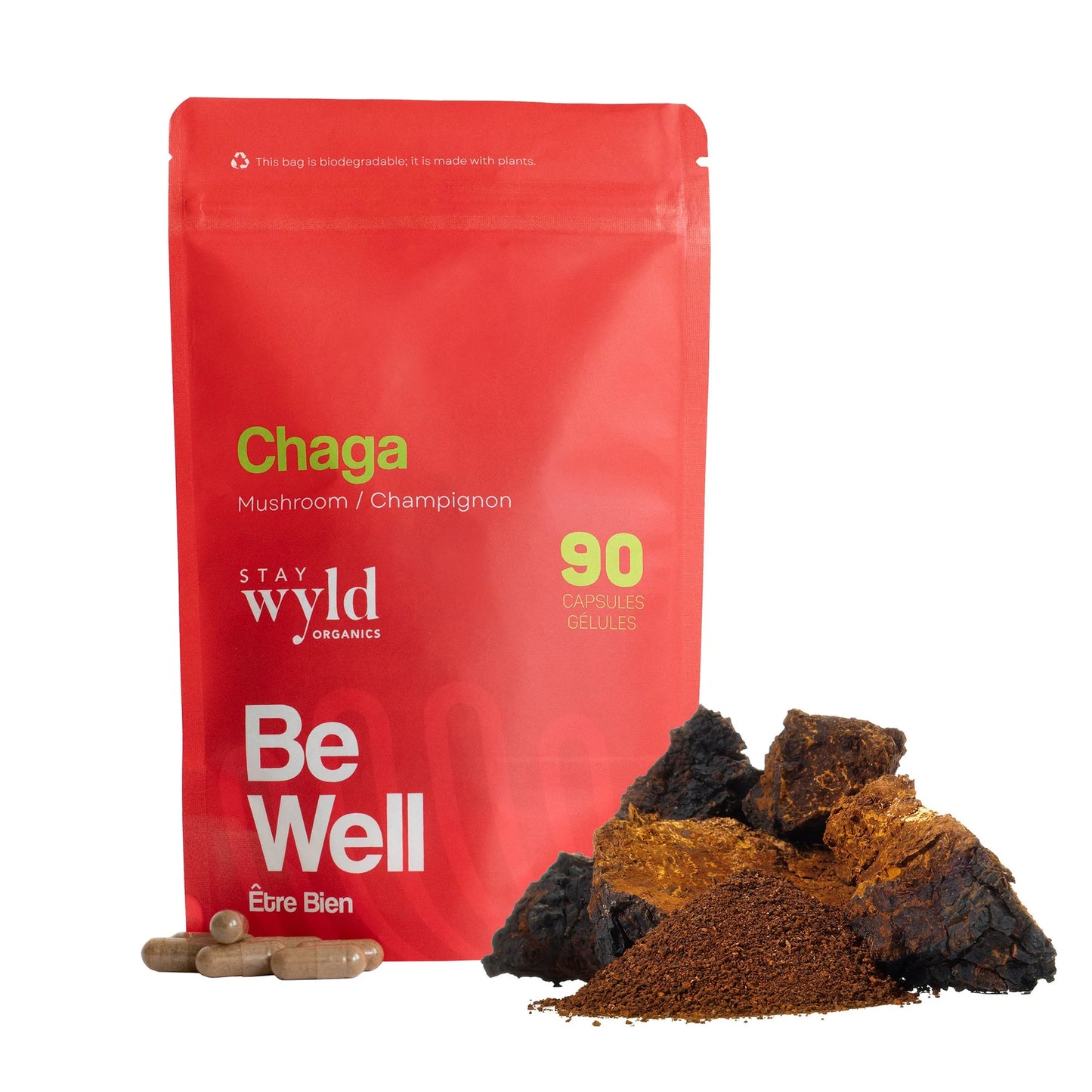 Chaga, 90 caps - Stay Wyld Organics Ltd